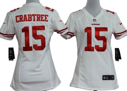 San Francisco 49ers 15 Michael Crabtree White Game Nike Womens Team Nike Jersey